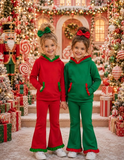 Sample Ruffles Christmas Girls Hoodie Sets-real pics
