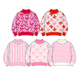 8.12 Pre-order girls valentine long sleeves mock neck shirt top