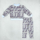 Matching Baby girls boys camo long sleeves pants mock neck outfits