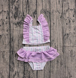 Pre-order sample S0644 Baby girls purple flower 2 pieces swimsuits