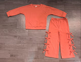 Sample girls long sleeve ruffle pants outfits COTTON