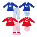 Sibling matching embroidery Valentine dog clothing