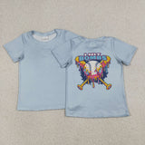 BT1251 baby boys BOMBS blue short sleeve shirt top