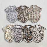 Matching Baby boys camo button long sleeve romper