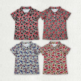 Matching Baby boys TEAM button short sleeve top