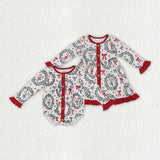 Matching Baby girls Garland red clothing