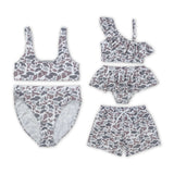 Family Matching Adult Baby girls grey camo swimwear