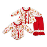 long sleeve Christmas gingerbread kids clothing