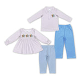 Thanksgiving turkey embroidery kids clothing
