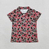 Matching Baby boys TEAM button short sleeve top
