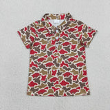 Matching Baby boys TEAM button short sleeve top