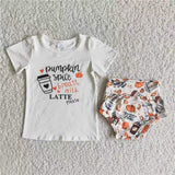 pumpkin white bummies suit