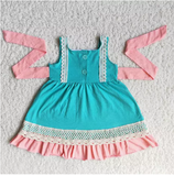 Green short sleeve twirl dresses