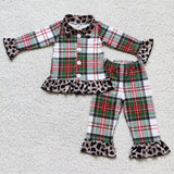 plaid girls clothing brown pajamas