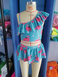 summer flamingo swimsuit