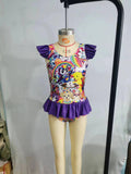 summer  cartoon purple swimsuit