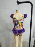 summer  cartoon purple swimsuit