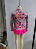 new style pink leopard long sleeve swimsuit