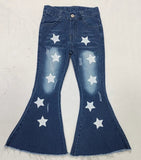new style star bleach Denim bell bottoms