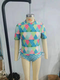 summer Colored triangle girls swimsuit