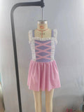 summer popular princess purple and pink  girls swim suit