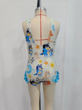 Sleeveless dog sun starfish girls summer swimsuit