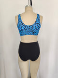Blue leopard mommy and me women summer swimsuit