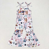Straps butterfly hat singer girls jumpsuit