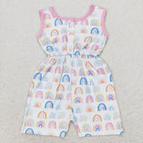 Sleeveless rainbow kids girls summer jumpsuit