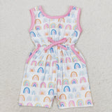 Sleeveless rainbow kids girls summer jumpsuit