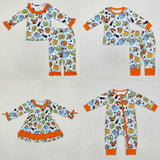 Halloween cartoon pumpkin oeange kids clothing