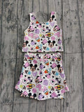 MOQ 3 custom style  yoga mouse girls dress set