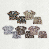 Matching girls camo set summer scalloped kids sets