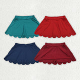 Matching Baby girls solid summer scalloped skirt
