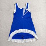 GSD4141 girls white blue sleeveless floral dress yoga