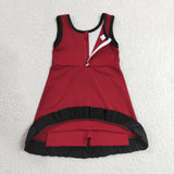 GSD4135 girls red black sleeveless floral dress yoga