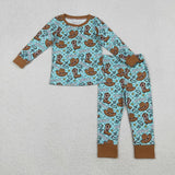 Matching Baby boys girls howdy long sleeve pajamas