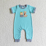 Matching Baby girls boys fall puppy outfits embroidery