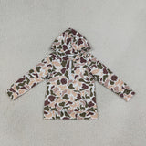 Family Matching Adult  Baby kids duck camo zipper hooded top