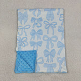 BL0224 baby blanket bows print baby girl blanket