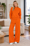 GLP3419 Adult women solid orange long sleeves pant outfits cotton