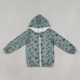 BT1818  baby boys duck green long sleeve zipper hooded coat