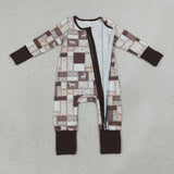 LR3118 baby boys elk duck long sleeve zipper romper