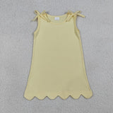 Matching Baby girls solid sleeve scalloped dress yoga