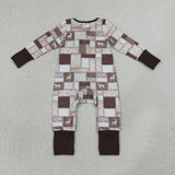 LR3118 baby boys elk duck long sleeve zipper romper