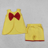 Matching Baby girls bow sleevelwss summer outfits