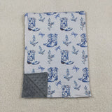 BL0229  baby boot blue blanket