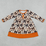 Matching Baby girls Halloween bat candy bow orange long sleeve clothing