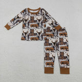 Matching Baby boys girls howdy long sleeve pajamas