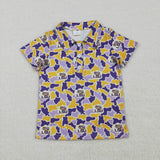 Matching Baby boys TEAM button short sleeve top